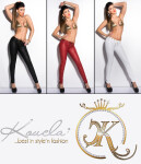 Sexy KouCla Letherlook-Pants with lacing and studs black S