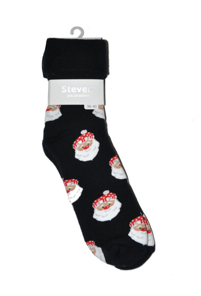 Ponožky Steven art.030 Vianoce 35-40 černá 35-37