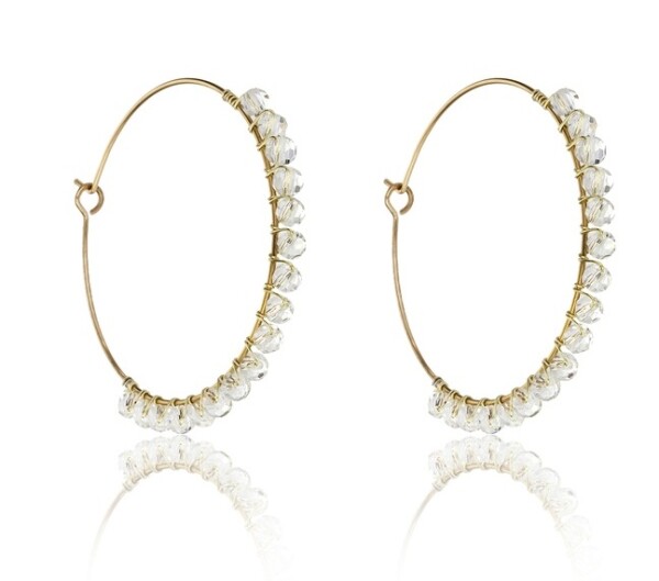 Marc Malone Fashion pozlátené kruhy Naomi White Earrings MCE23029G