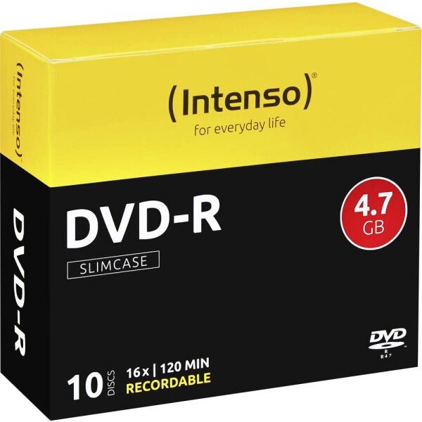 Intenso 4101652 DVD-R 4.7 GB 10 ks SlimCase; 4101652 - Intenso DVD-R 4,7GB 16x, 10ks