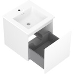 MEXEN/S - Orio kúpeľňová skrinka 45 cm s umývadlom Otis, 1 šuplík, biela mat 91A10-04547-1-BF01-W18M01
