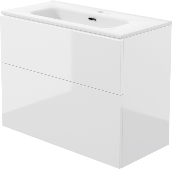 DEANTE - Prizma biela kúpeľňová skrinka, s umývadlom - 80 cm; ST6U8U6U8M