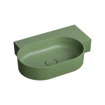 OMNIRES - OVO M+ umývadlo na dosku/závesné - pravé, 64 x 44 cm, olive mat; OVO645UWPOL