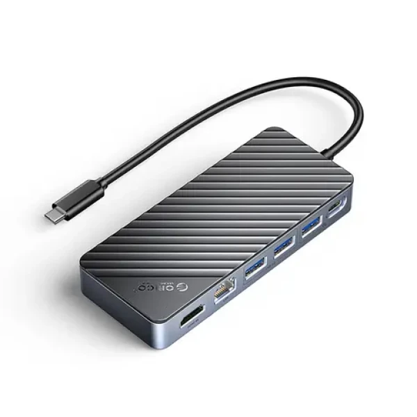 Orico OM28PR-G2 Dokovacia stanica USB-C čierna / 2x USB-C + 3x USB-A + 1x HDMI + 1x LAN