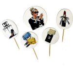 Cukrová figúrka špíz na koláč Coco Chanel varianta 2 - I LOVE CAKES - I LOVE CAKES