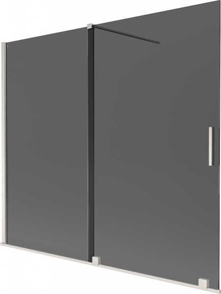 MEXEN/S - Velár dvojkrídlová posuvná vaňová zástena 180 x 150, grafit, nikel kartáčovaný 896-180-000-41-97