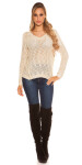 Trendy knit sweater with zips Einheitsgroesse