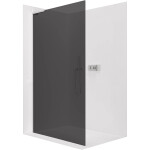 CERANO - Sprchová zástena Walk-in Onyx L-ľavá vzpera - 10 mm - chróm, grafitové sklo - 140x200 CER-8050BD74104