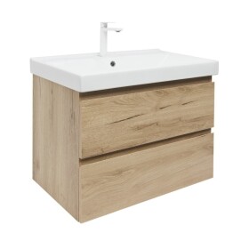 Kúpeľňová skrinka 2 zásuvková s umývadlom SAT B-Way 79x50x45 cm dub mat BWAY280OAKU1BBI BWAY280OAKU1BBI