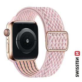 Swissten Nylonový remienok so sponou pre Apple Watch 38/40/41mm ružová (46000707)