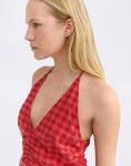 Thinking MU Red Hiba Seersucker Top RED XS
