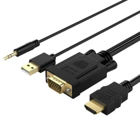 Orico XD-VATH čierna / Kábel VGA na HDMI / USB audio / Full HD 60Hz / 5 m