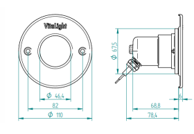 LED Svetlo Hugo Lahme - biele; 24 V; 4 LED, Ø 110 mm, nerez