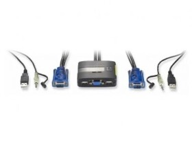 LevelOne 2 Port USB Kábel KVM-Switch - vrátane káblov (KVM-0223)