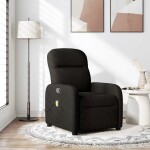 VidaXL vidaXL Rozkładany fotel masujący, Čierny, obity tkaniną