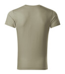 Pánske tričko Slim Fit s výstrihom do V, svetlá khaki XL