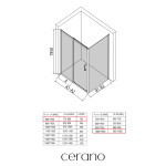 CERANO - Sprchovací kút Orlano L/P - 5 mm - čierna matná, transparentné sklo - 80x100x195 - posuvný CER-DY505B-90-220