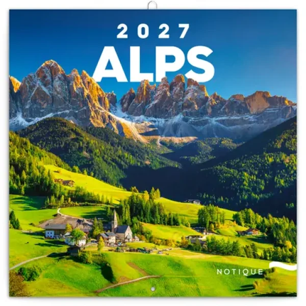 NOTIQUE Poznámkový kalendár Alpy 2027, 30 x 30 cm (PGP-36332-V)