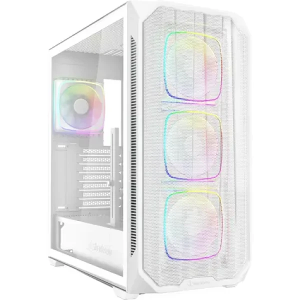 Sharkoon AK5M RGB biela / ATX / 2x USB 3.2 / 1x USB-C / 4X 120mm / bez zdroja / priehľadná bočnica (4044951041688)