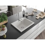 MEXEN MEXEN - Elix granitový drez 1-miska 600 x 500 mm, biela, sifón chróm 6525601005-20