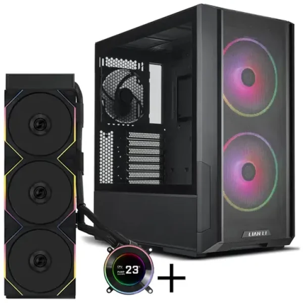 Lian Li LANCOOL 216 + HYDROSHIFT II LCD-C 360TL čierna / Bundle / PC skriňa E-ATX + AiO 360 mm / ARGB / LCD / Intel + AMD (GABU-800)