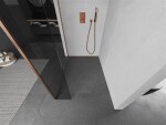 MEXEN/S - Kioto Sprchová zástena WALK-IN 115 x 40, transparent, meď kartáčovaná 800-115-212-65-00-040