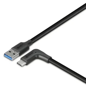 Lindy USB-A - USB-C 90° lomený čierna / Kábel / USB 3.2 Gen 2 / 10 Gbit/s / 1,5 m / 15 W (32014)