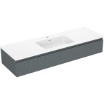 MEXEN/S - Rivel kúpeľňová skrinka 140 cm s umývadlom Otis, 1 šuplík, reliéf, grafit mat/biela mat - 91A20-14023-1-BF66-W18M0 91A20-14023-1-BF66-W18M01