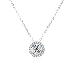 Beneto Luxusný strieborný náhrdelník so zirkónmi AGS868/47