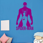 Veselá Stena Samolepka Spiderman silueta Farba: zelená, Veľkosť: 80 x 49 cm