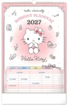 NOTIQUE Rodinný plánovací Hello Kitty XL 2027 / Nástenný kalendár / 33 × 46 cm
