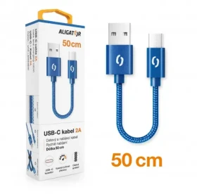 Aligator Premium Dátový kábel 2A USB-C 50cm modrá (DATKP40)