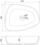 MEXEN - Ono umývadlo na dosku liaty mramor 51 x 39, biela 23045101