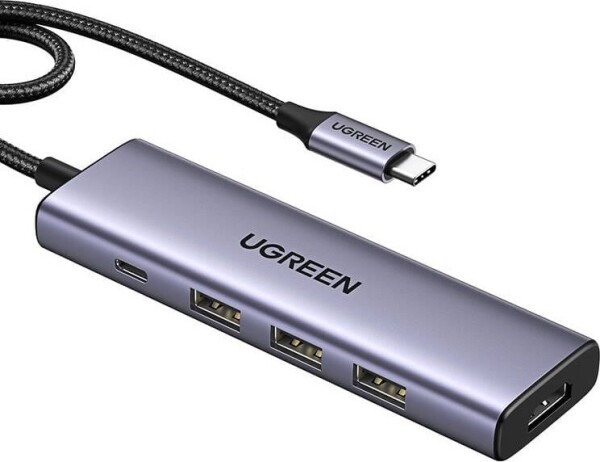 Ugreen Hub USB-C Ugreen CM511, HDMI 4K 60Hz, 3x USB 3.0 5Gbps, PD 100W (strieborný)