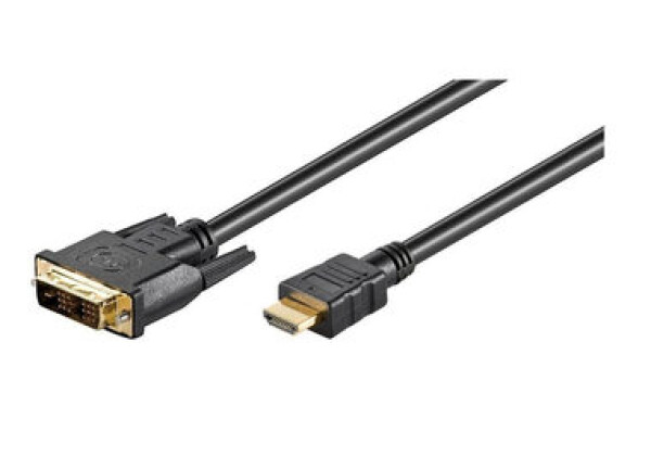 MicroConnect kábel Single-link HDMI (M) - DVI-D 18 +1 (M) 2m čierna / FullHD (1920x1080) @ 60Hz / obojsmerný (HDM191812)