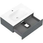 MEXEN/S - Orio kúpeľňová skrinka 70 cm s umývadlom Vela, 1 šuplík, grafit mat/biela mat 91A10-07023-1-BF66-W23M01