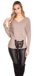 Trendy KouCla bat sweater with lacing Einheitsgroesse