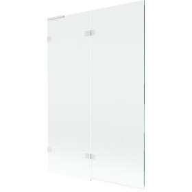 MEXEN/S - Lunar L vaňová zástena 2-krídlová ľavá 120 x 150, transparent, biela 897L-120-100-20-00-L