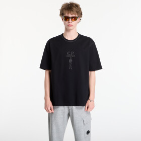 Tričko C.P. Company Mercerized Jersey 30/2 Twisted Short Sleeve Logo T-Shirt Black S
