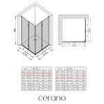 CERANO - Sprchovací kút Volpe Duo Ľ/P - 6 mm - chróm, transparentné sklo - 70x80x190 - zalamovacie CER-368249