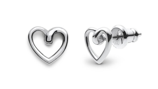 Fossil Nežné srdiečkové náušnice z ocele Sawyer JOF00608040