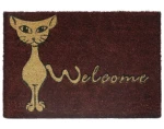 Rohožka Welcome s kočkou 40x60 cm, bordó%