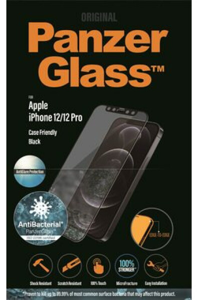 PanzerGlass Tvrdené sklo Case Friendly AntiGlare pre iPhone 12 amp; 12 Pre čierna (5711724027208)