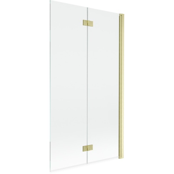 MEXEN - MIST vaňová zástena 100x150 cm 6mm 2-s, zlatá kartáčovaná, číra, pravá 8A9-100-002-55-00-P