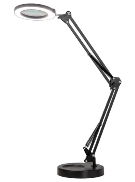 Immax ZOOM čierna / LED stolná lampička s lupou / 12 W / 1 200 lm / stmievateľná (08977L)