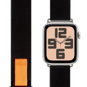 Obal:Me Textilný Remienok pre Apple Watch 42-49mm ML Black/Orange (57983126806)