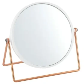 MSV PRETTY kozmetické zväčšovacie zrkadlo biela / plast / medený stojan (3700703944072)