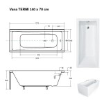 BESCO - Obdĺžniková vaňa TERME - Rozmer vane - 140 × 70 cm OLVTER14 + OLVPINOZ