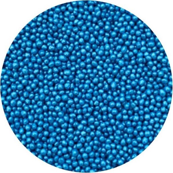 Cukrové perličky modré metalické 2 mm 1 kg - I LOVE CAKES - I LOVE CAKES