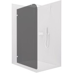 CERANO - Sprchová zástena Walk-in Orbis Round Ľ/P - 8 mm - guľatá vzpera - biela matná, grafitové sklo - 160x200 CER-978768